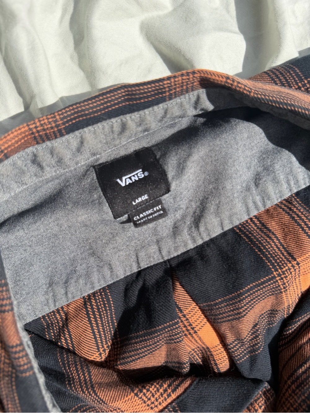 Vans Men's Black & Orange Plaid Shirt Jacket